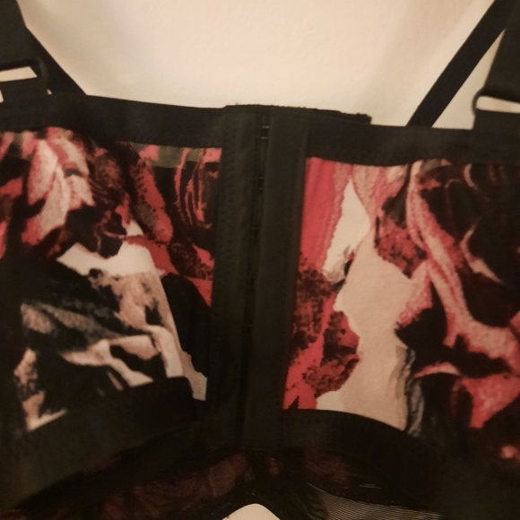 2/$22 Mesh Strappy Rose Unlined Underwire Longline Bralette - Picture 6 of 12